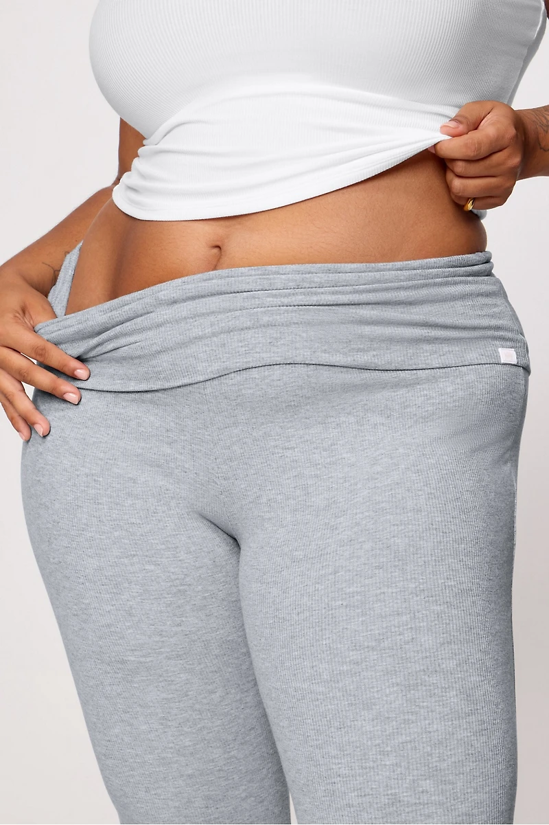 Soft Rib Foldover Pant