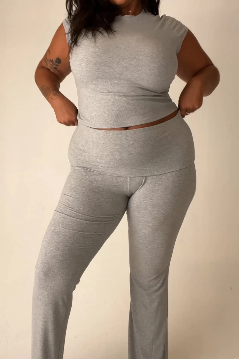 Soft Rib Foldover Pant