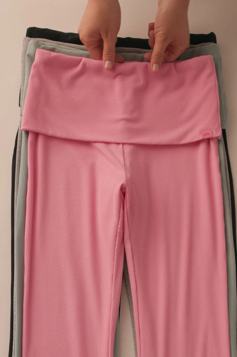 Soft Rib Foldover Pant