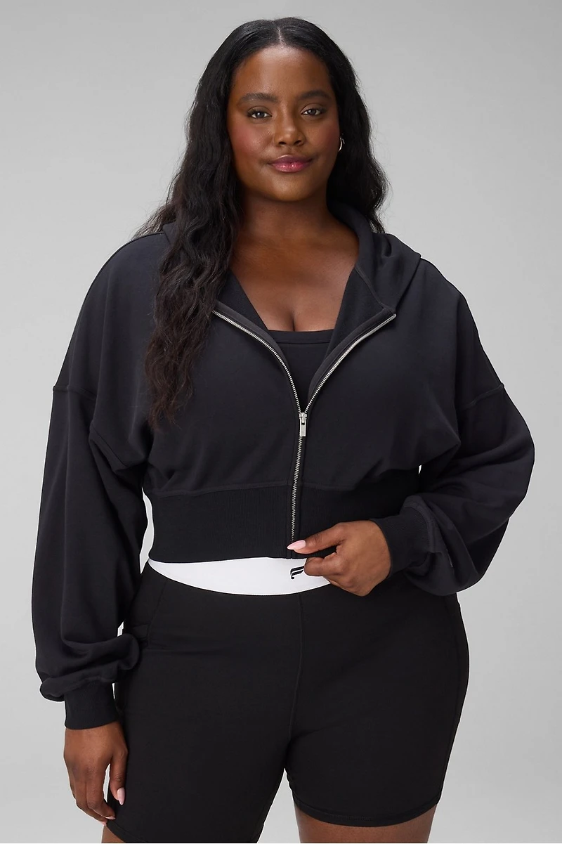 Year Round Terry Cropped Full-Zip Hoodie