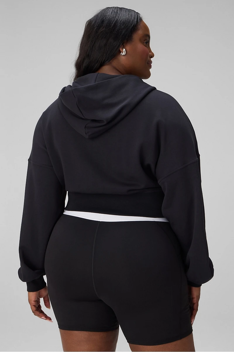 Year Round Terry Cropped Full-Zip Hoodie