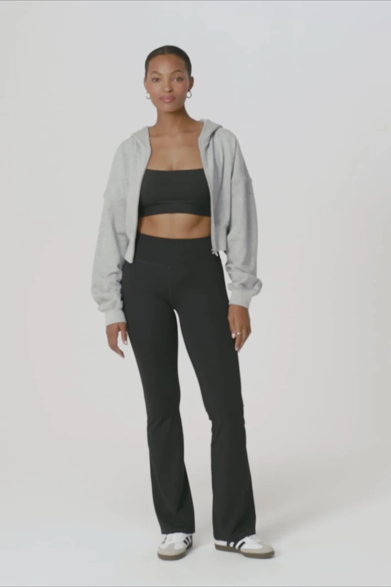 Year Round Terry Cropped Full-Zip Hoodie