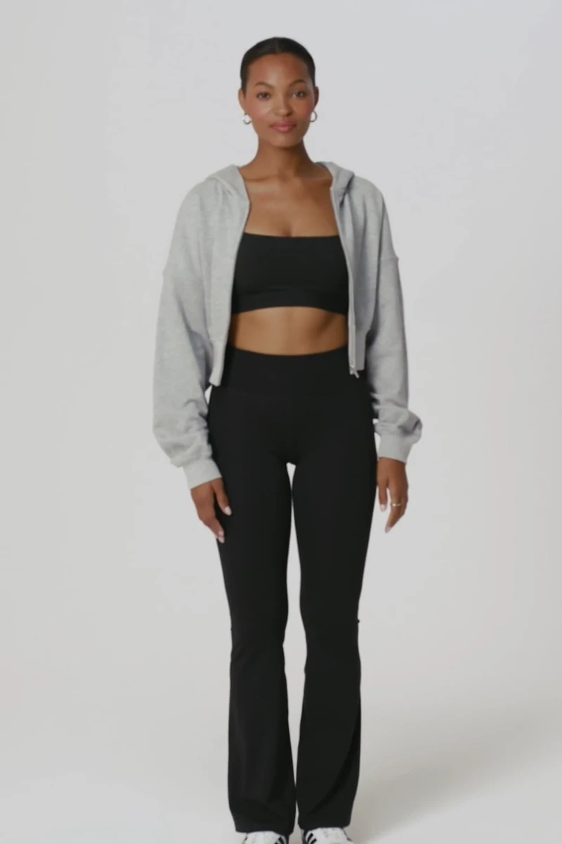 Year Round Terry Cropped Full-Zip Hoodie