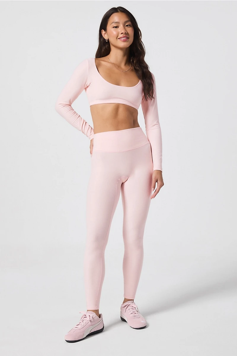 Luxe360 HeatherFlex Long-Sleeve Crop Top