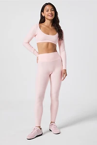 Luxe360 HeatherFlex Long-Sleeve Crop Top