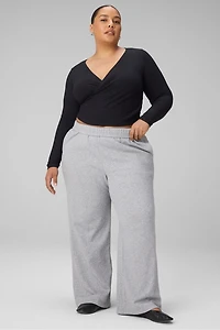 Modal Rib V-Neck Crop L/S Top