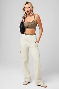 Cozy Fleece Wide Leg Cargo Sweatpant