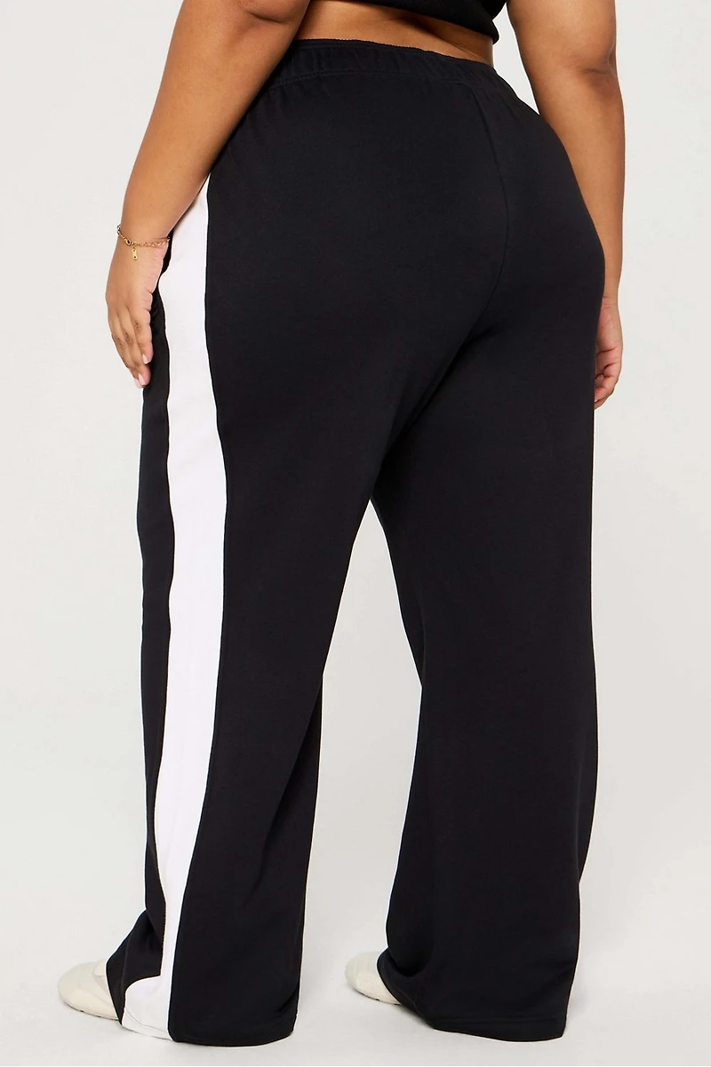 Year Round Terry Stripe Wide Leg Pant