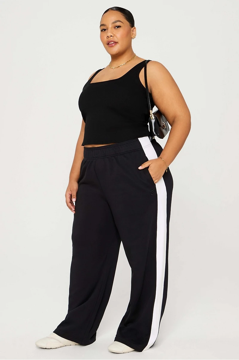 Year Round Terry Stripe Wide Leg Pant