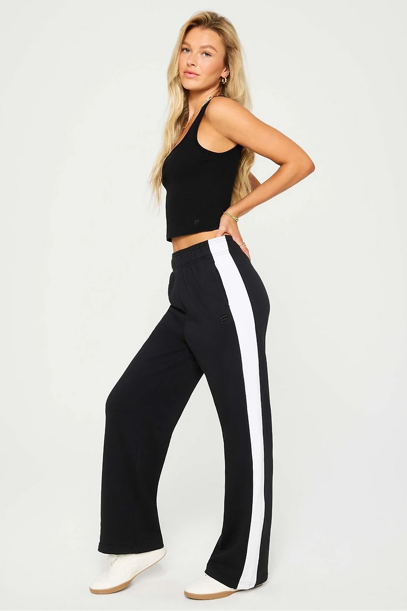 Year Round Terry Stripe Wide Leg Pant
