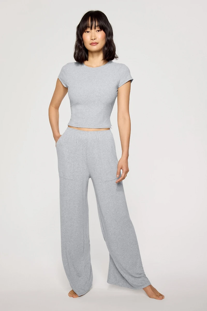 Soft Rib Wide Leg Pant