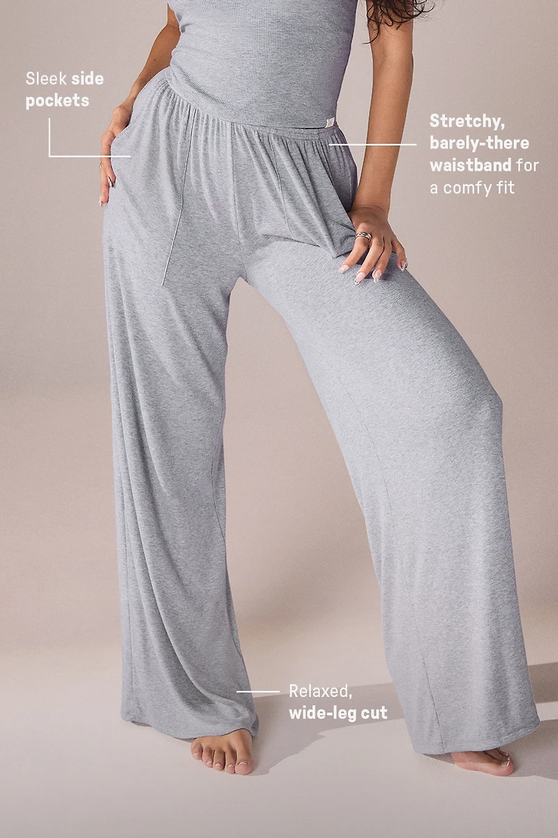 Soft Rib Wide Leg Pant