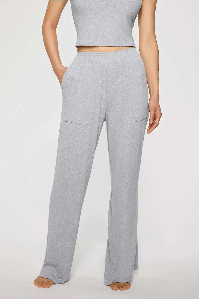 Soft Rib Wide Leg Pant