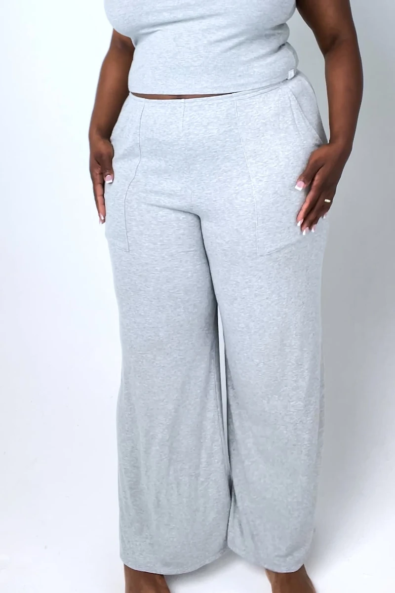 Soft Rib Wide Leg Pant