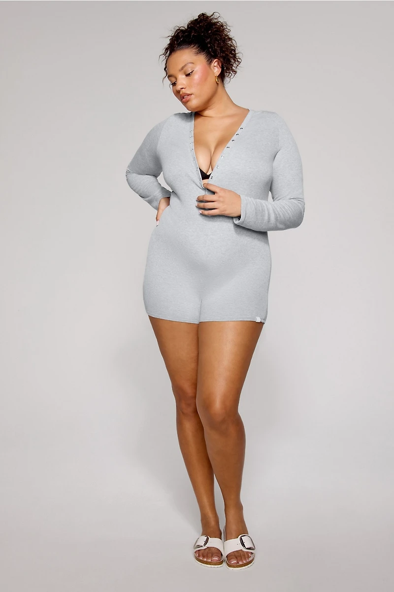 Soft Rib Henley Onesie