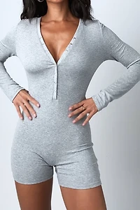 Soft Rib Henley Onesie