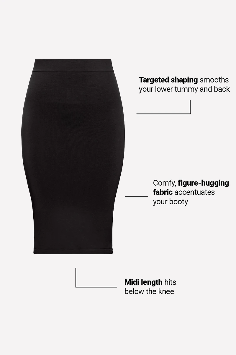 Smooth As Hell Shaping Midi Skirt