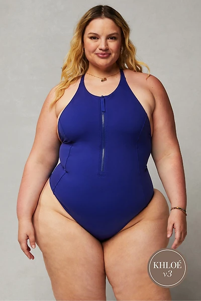 High Tide Zip-Front One-Piece Swimsuit