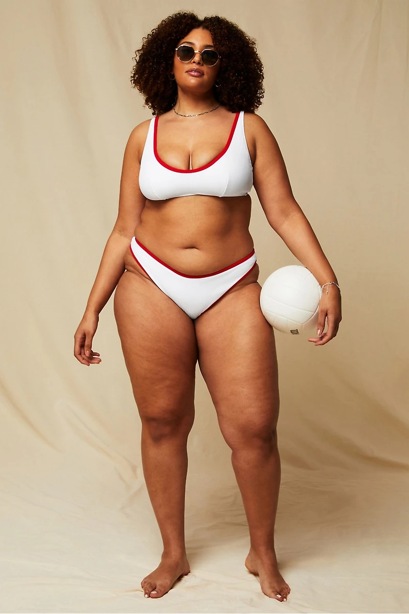 Sunset Scoop Rib Swim Top