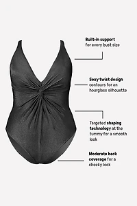 Shaping Swim Luxe Twist Plunge One Piece