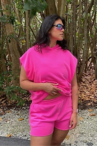 Year Round Terry Sleeveless Hooded Sweatshirt