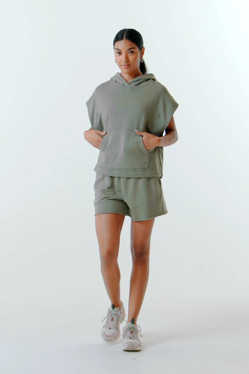 Year Round Terry Sleeveless Hooded Sweatshirt