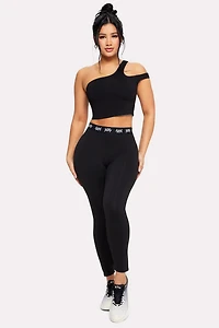 Major Label One Shoulder Midi Top