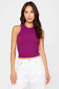 High Neck Rib Built-In Bra Tank