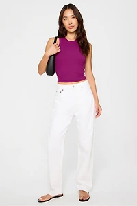 High Neck Rib Built-In Bra Tank