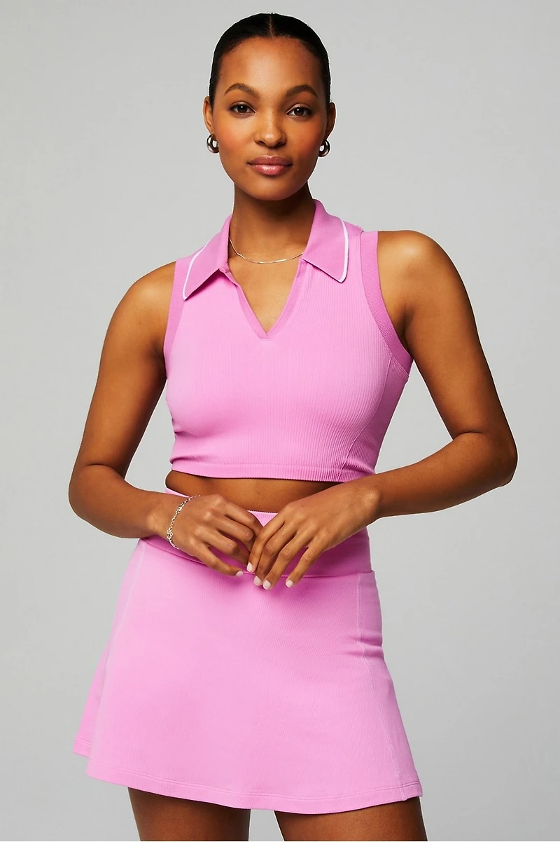 Seamless Polo Cropped Tank