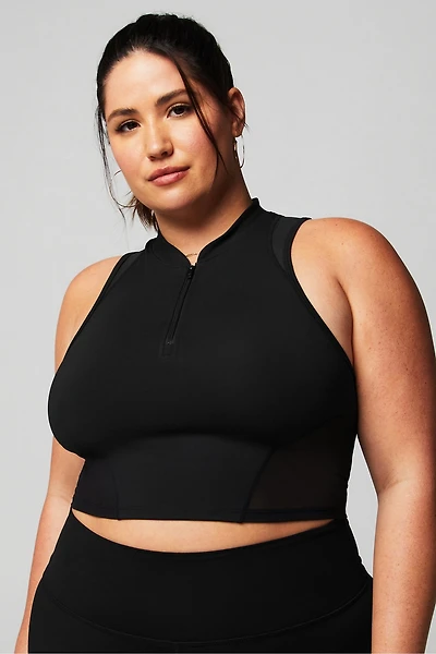 Half-Zip Heatwave Crop Tank
