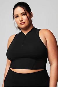 Half-Zip Heatwave Crop Tank