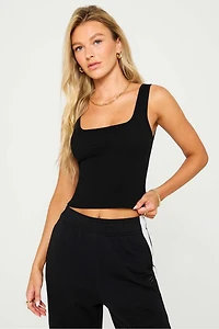 Daily Rib Cropped Square Neck Tank