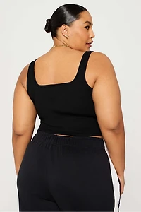 Daily Rib Cropped Square Neck Tank