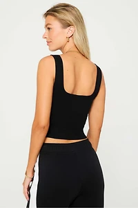 Daily Rib Cropped Square Neck Tank