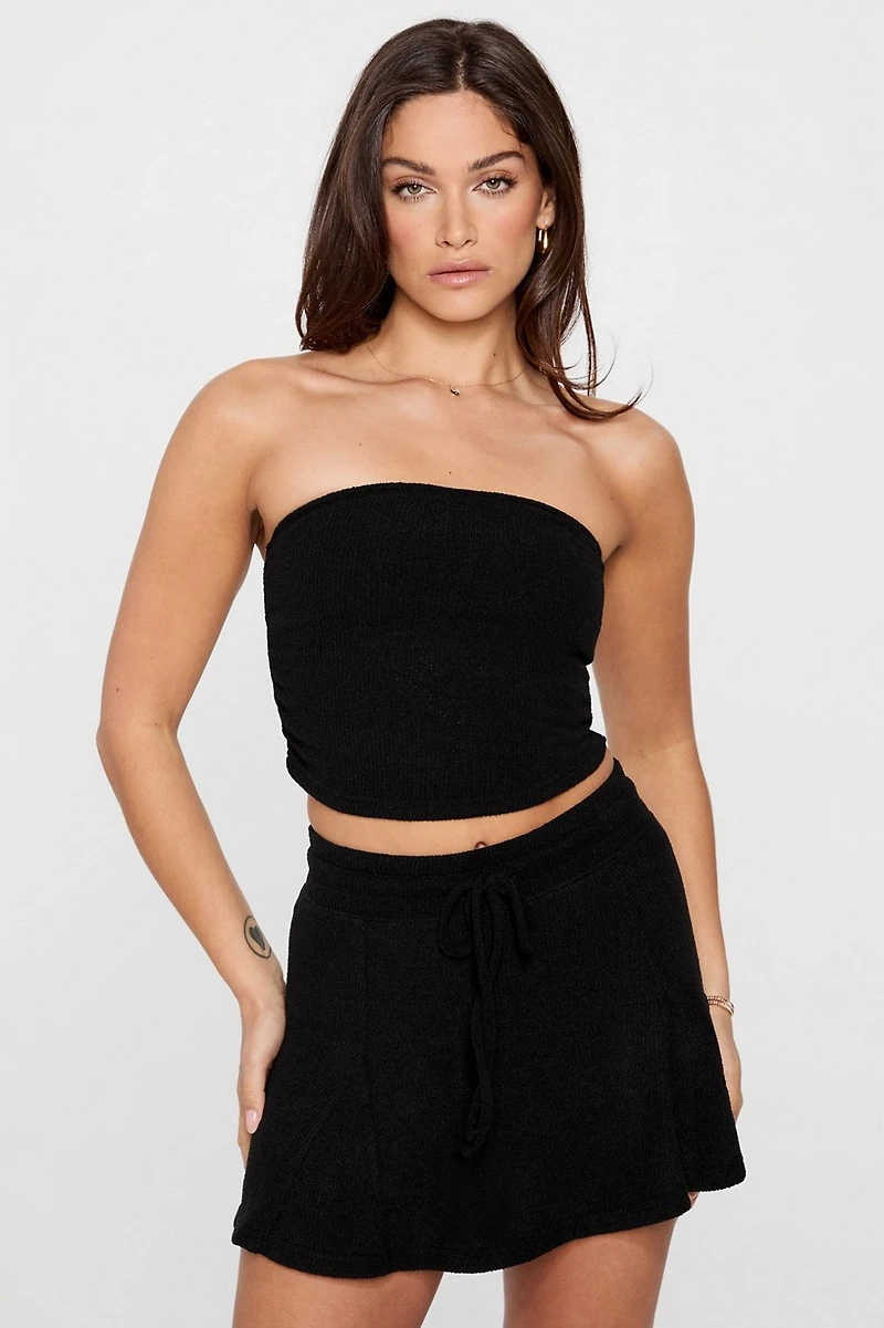 Breezy Knit Ruched Tube Top