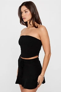 Breezy Knit Ruched Tube Top