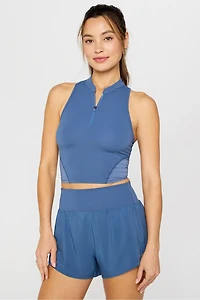 Half-Zip Active Cropped Tank