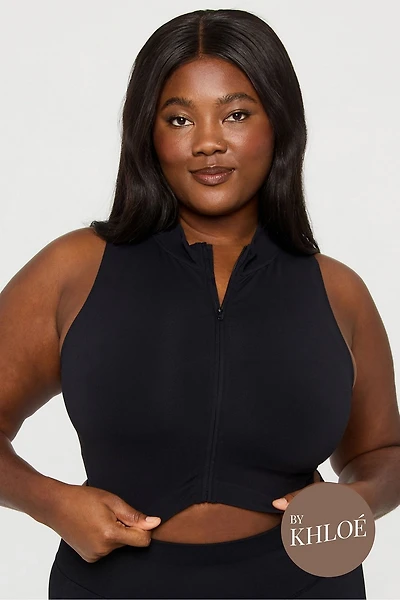 Sleek Seamless Zip Crop Top