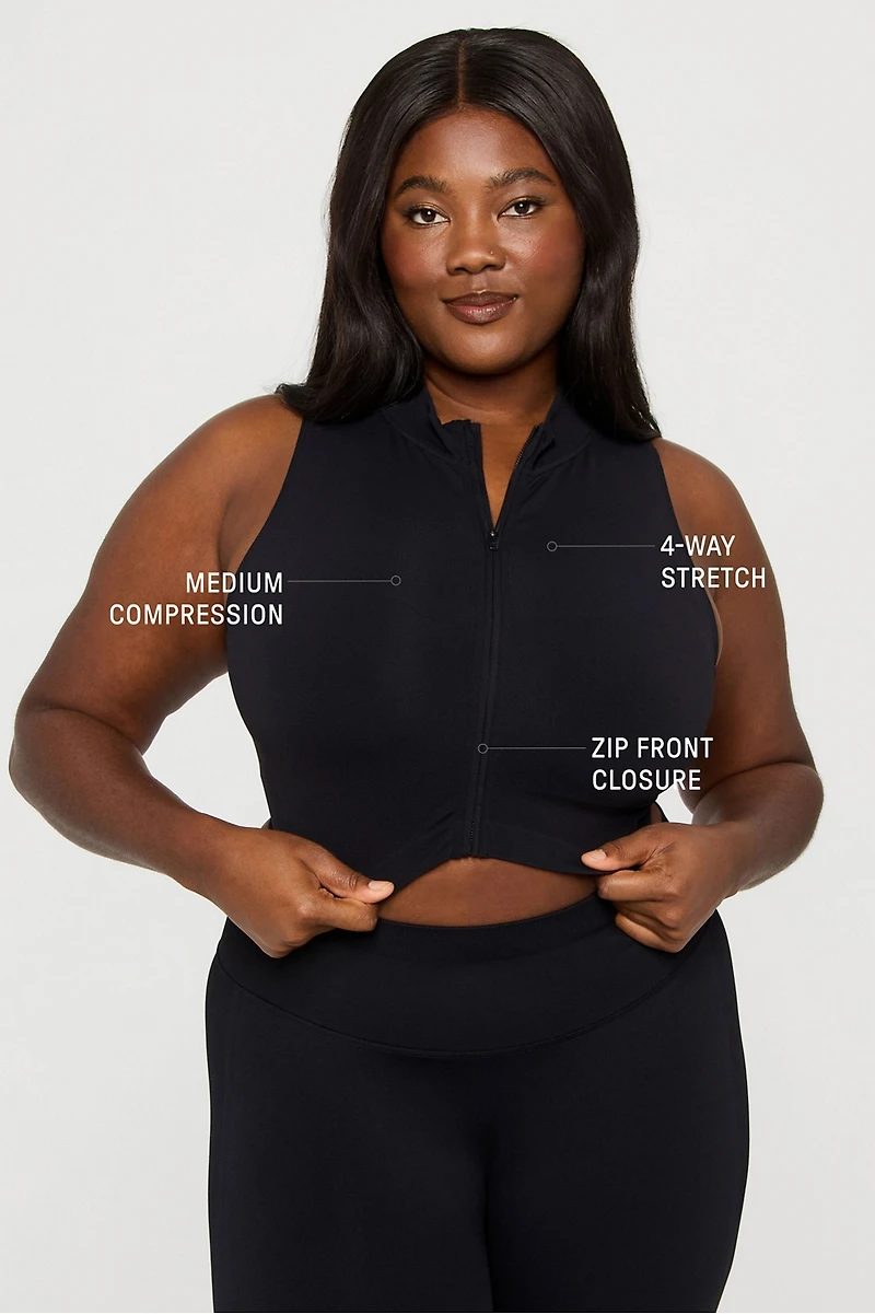 Sleek Seamless Zip Crop Top