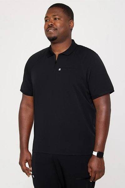 All-Day Scrub Zip Polo