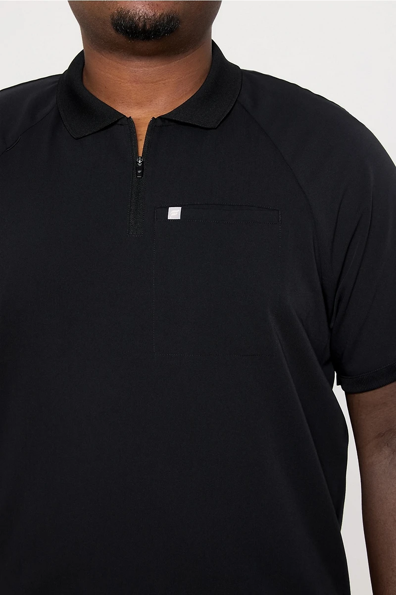 All-Day Scrub Zip Polo