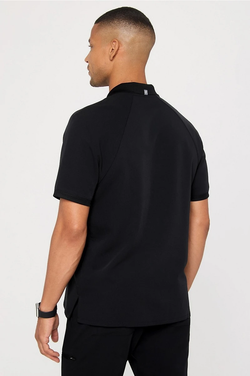 All-Day Scrub Zip Polo