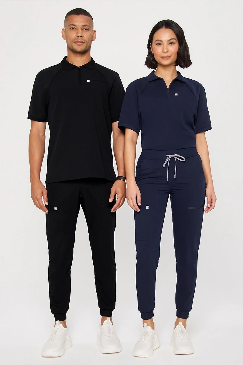 All-Day Scrub Zip Polo