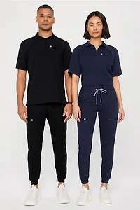 All-Day Scrub Zip Polo