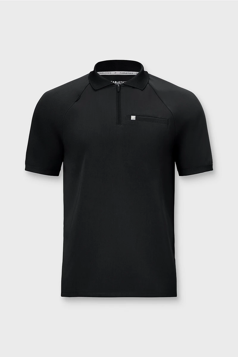 All-Day Scrub Zip Polo