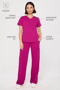 Petal 3-Pocket Scrub Top