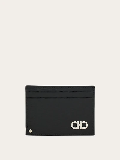Gancini card holder with pull-out ID window