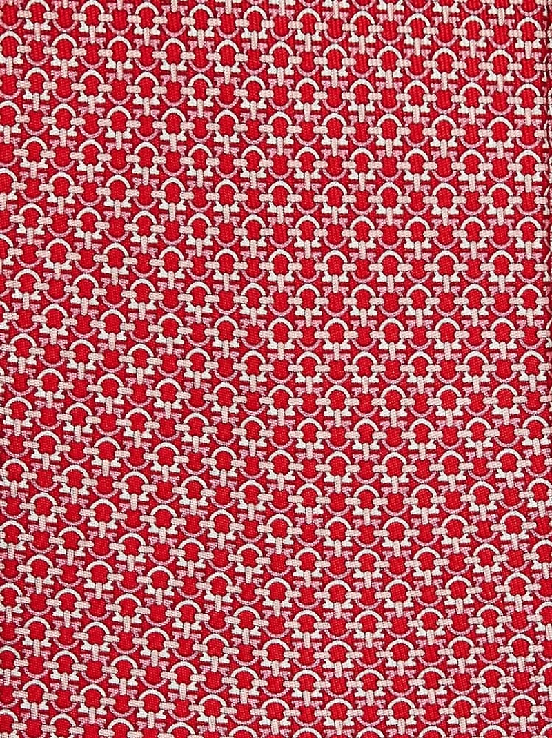 Gancini print silk tie