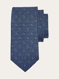 Gancini print silk tie